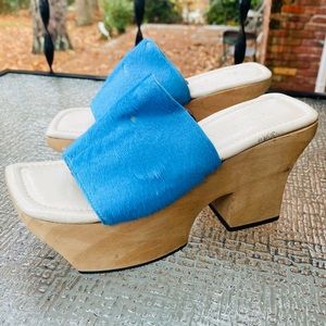 🧿💙Greater L.A. Chunky wood block heel💙🧿